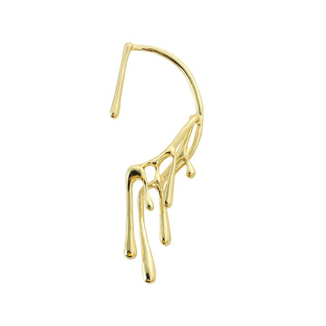 Daiiibabyyy  1PC 2021 New Trendy Golden Clip Earrings Irregular Ear Cuff Gothic Hanging Clip Earrings for Women Minimalist No Piercing daiiibabyyy